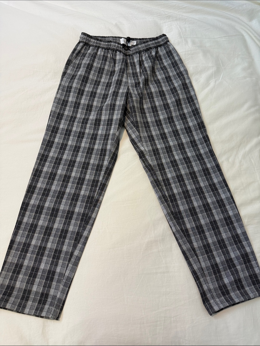 Topman Black and Gray Plaid Jogger Pants